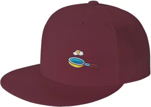 Frying Pan with Eggs Snapback Hats for Men Women Baseball Cap Flat Bill Brim Hat