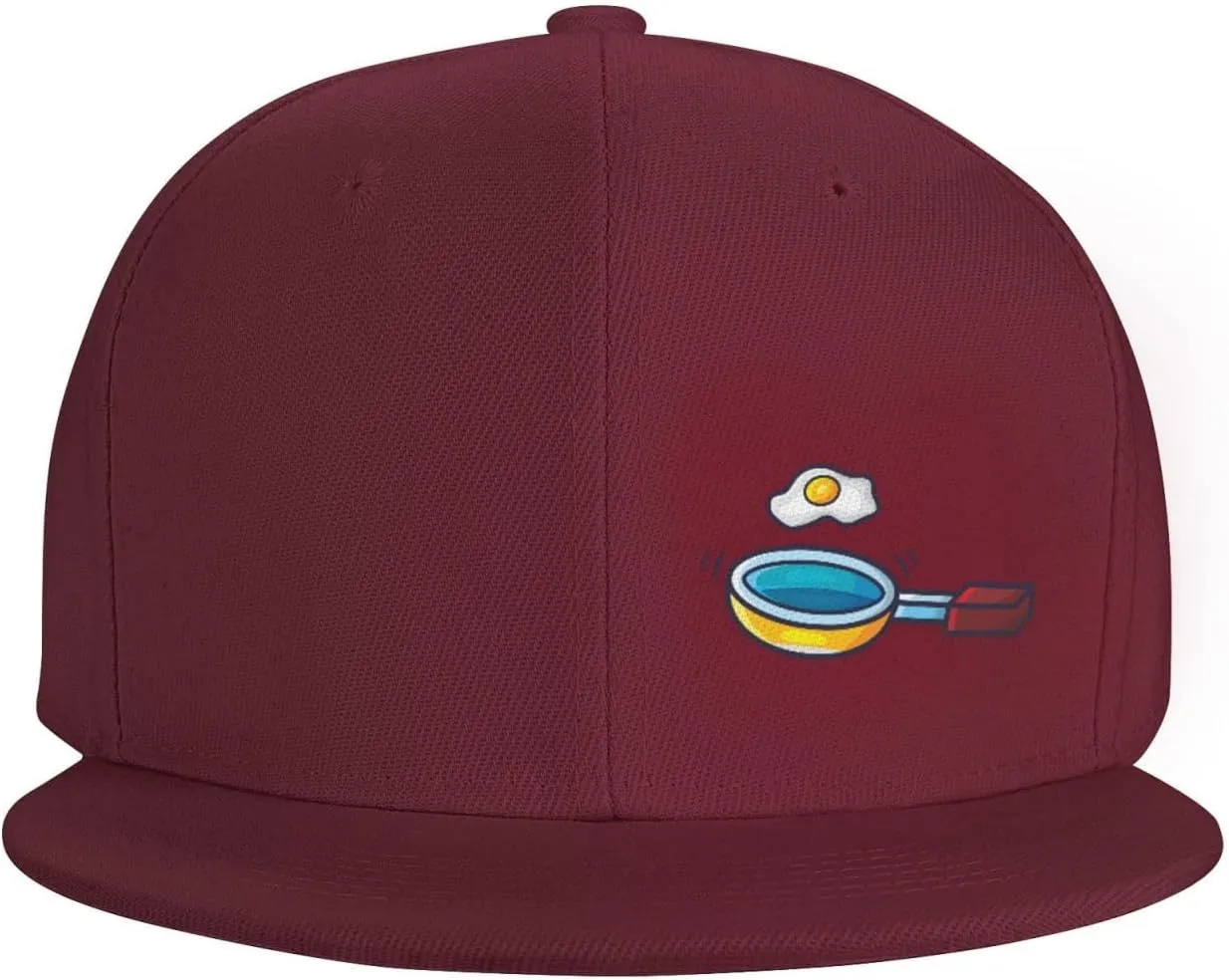 Frying Pan with Eggs Snapback Hats for Men Women Baseball Cap Flat Bill Brim Hat