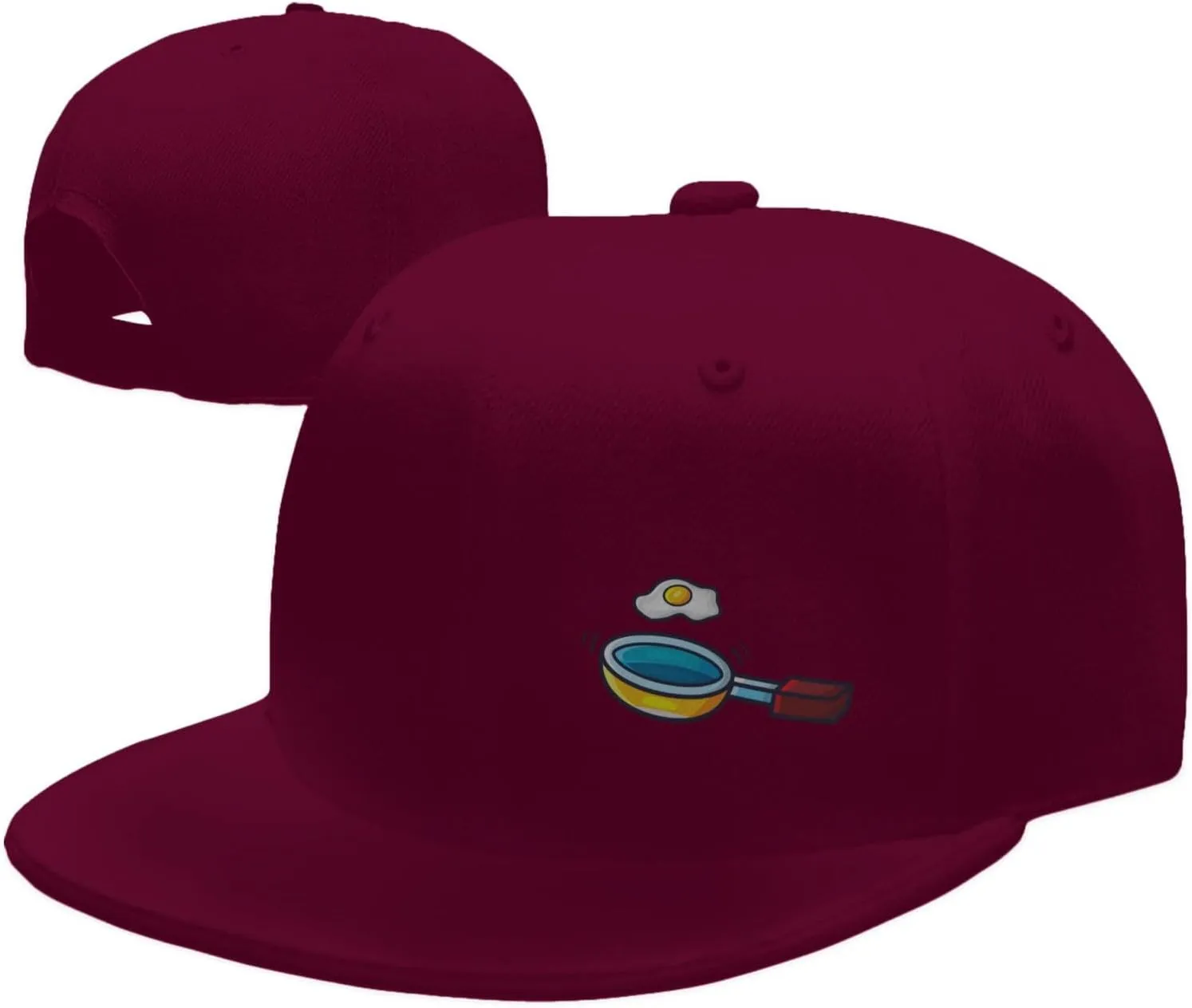 Frying Pan with Eggs Snapback Hats for Men Women Baseball Cap Flat Bill Brim Hat