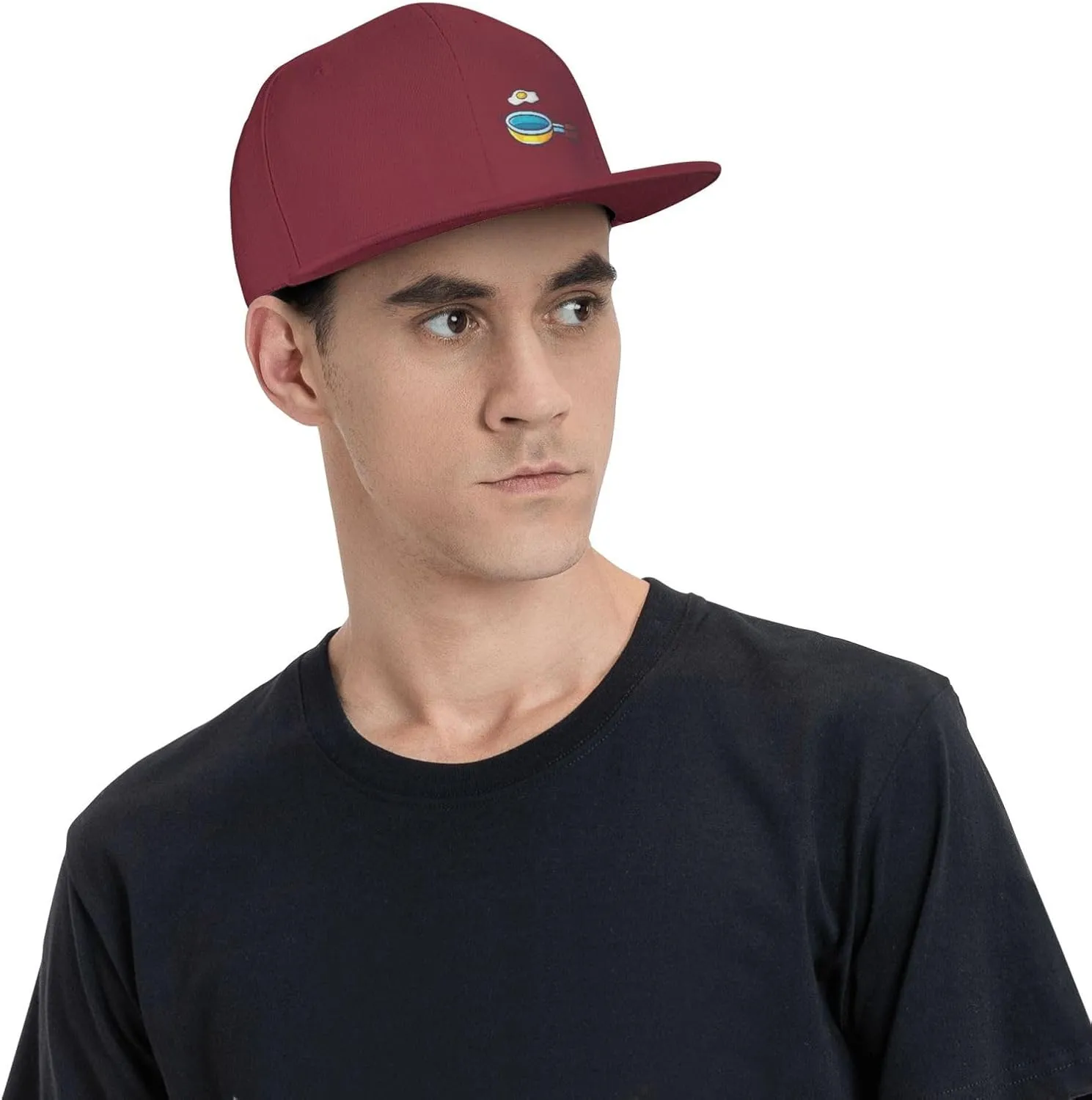 Frying Pan with Eggs Snapback Hats for Men Women Baseball Cap Flat Bill Brim Hat