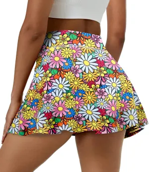 Fulbelle Tennis Skirts for Women Elastic Athletic Golf Skorts with Pockets