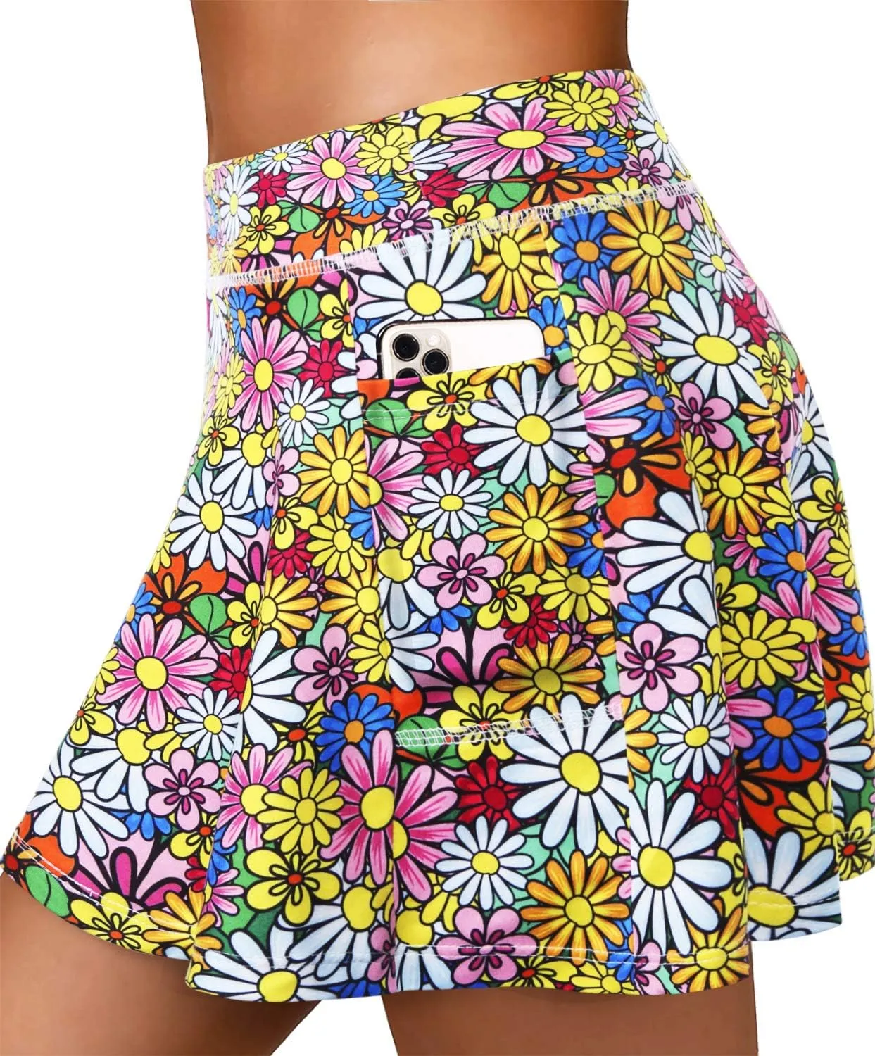 Fulbelle Tennis Skirts for Women Elastic Athletic Golf Skorts with Pockets
