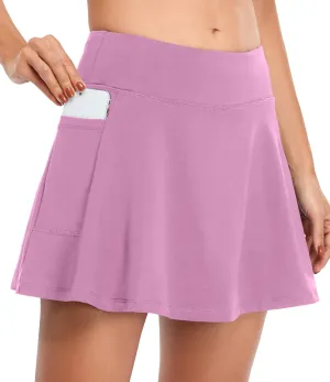Fulbelle Tennis Skirts for Women Elastic Athletic Golf Skorts with Pockets