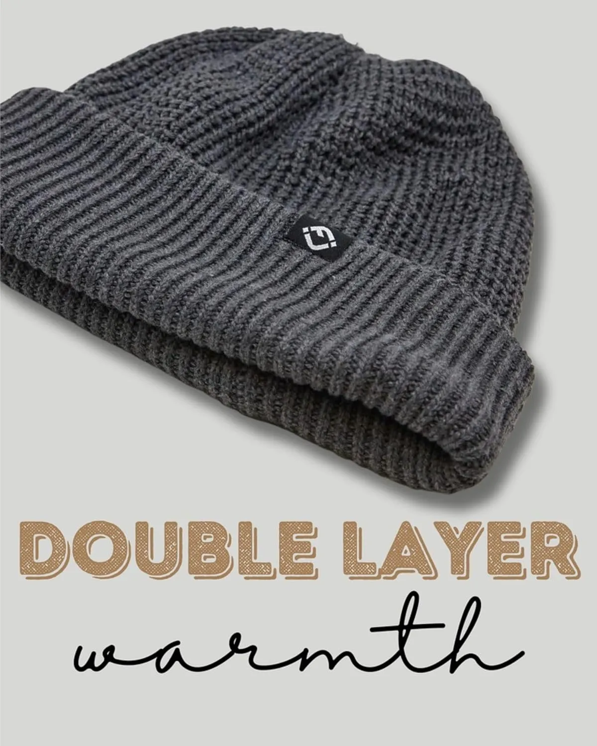 Funky Junque Unisex Waffle Beanie Knit Winter Hat, Super Soft Ultra Warm Double-Layered Ski Cap with Ribbed Cuff