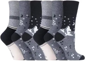 Gentle Grip NEW: 6 Pack Ladies Non Elastic Socks, Size 5-9 US (GG203)