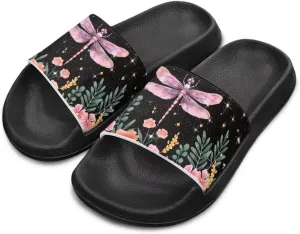 Girls Beach Slippers Open Toe Non Slip Summer Sandals Quick Drying Flat Sandals Soft Sole Bathroom Shoes