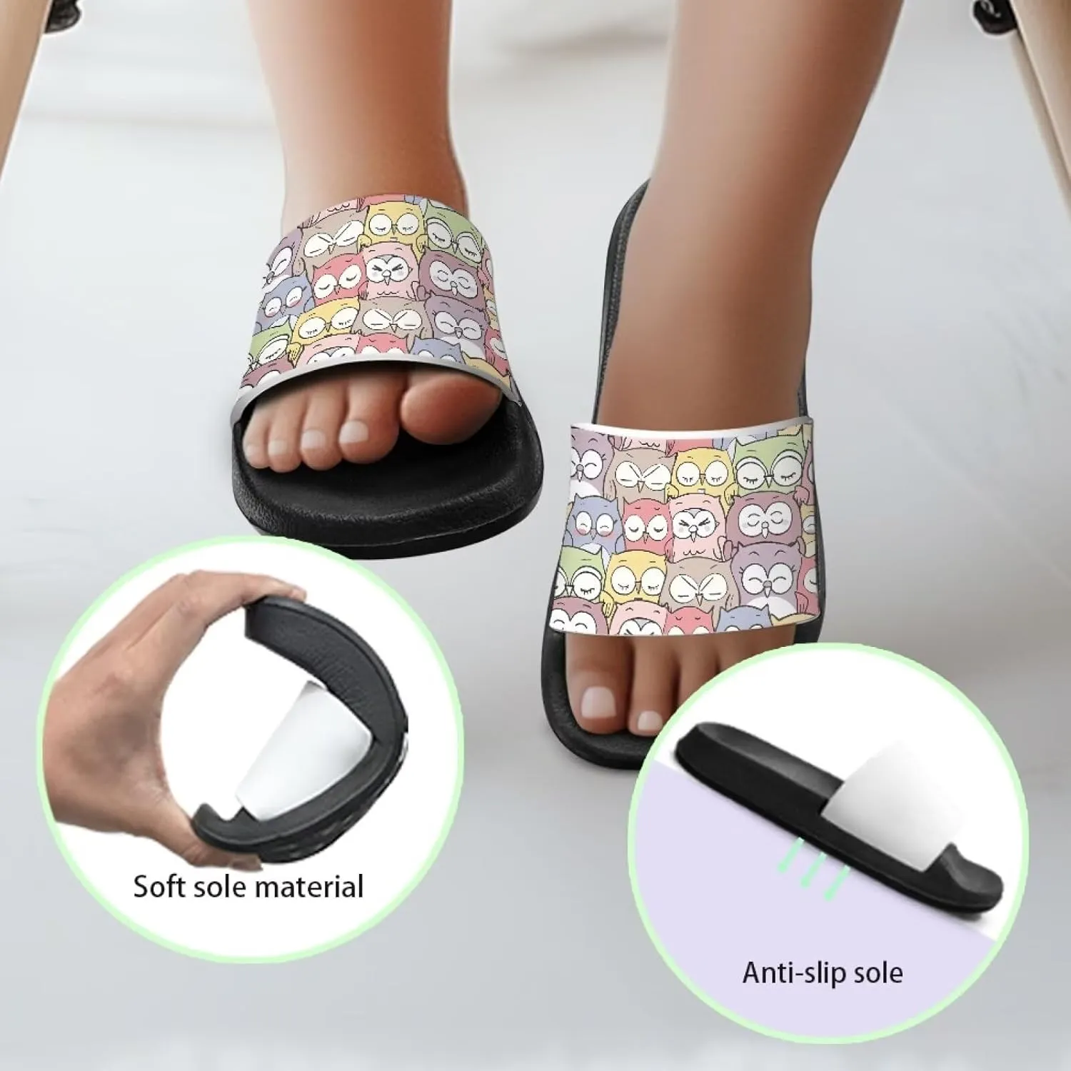 Girls Slides Sandals Anti Slip Shower Pool Sandal Ultra Comfy Open Toe Slippers for Indoor Outdoor Little Kid/Big Kid