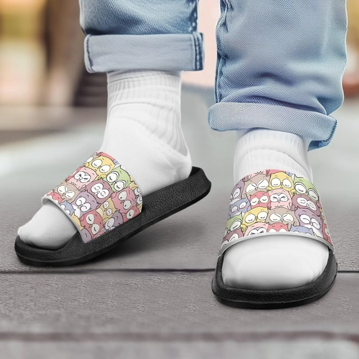 Girls Slides Sandals Anti Slip Shower Pool Sandal Ultra Comfy Open Toe Slippers for Indoor Outdoor Little Kid/Big Kid