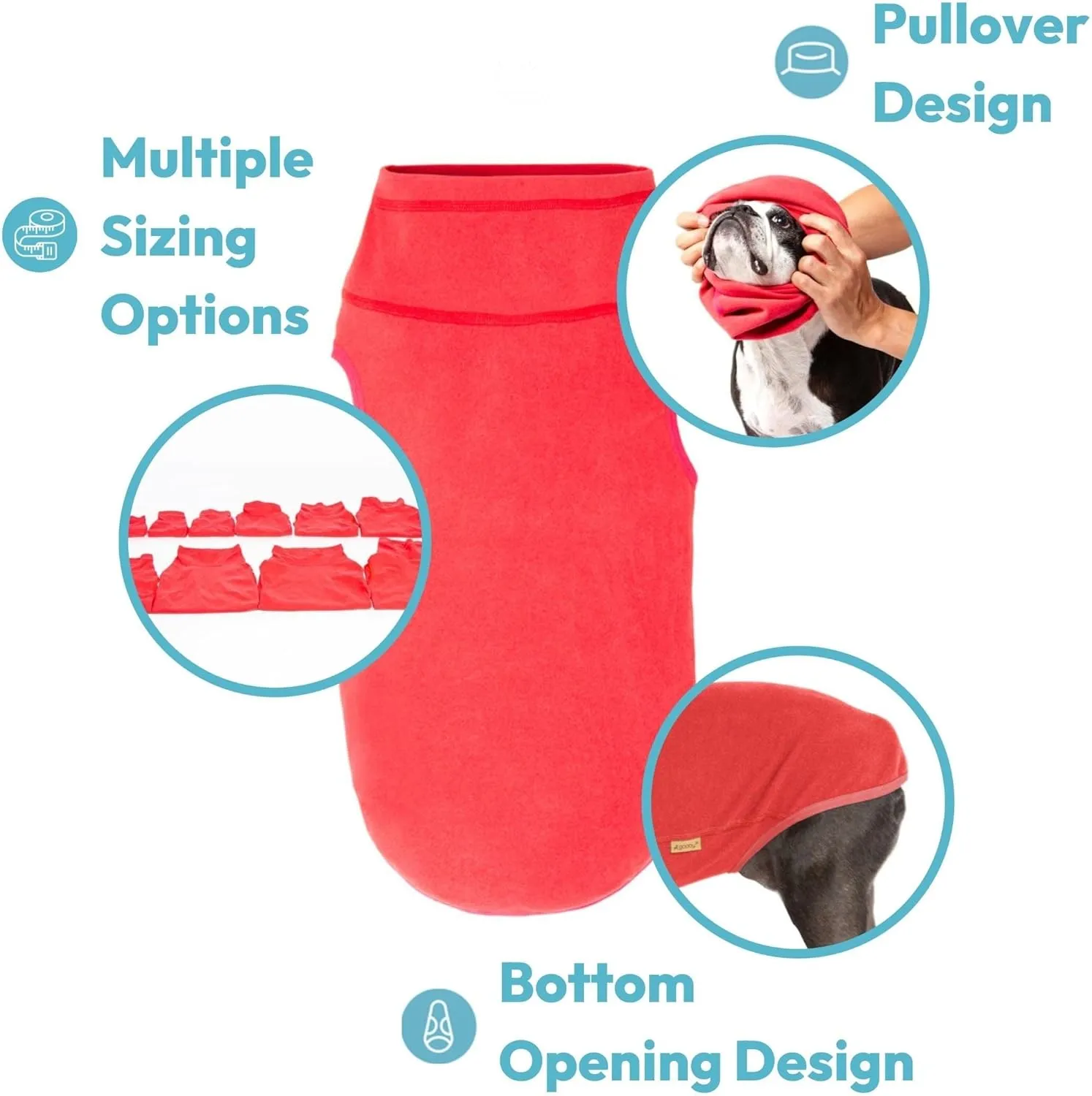 Gooby Microfiber Stretch Fleece Vest Dog Sweater - Tomato Red, Medium - Warm Pullover Fleece Dog Jacket - Dog Clothes for Small Dogs Boy - Dog Sweaters for Small Dogs to Dog Sweaters for Large Dogs