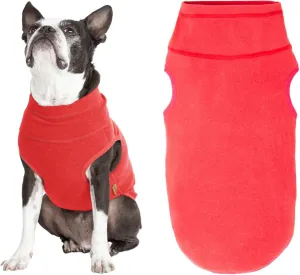 Gooby Microfiber Stretch Fleece Vest Dog Sweater - Tomato Red, Medium - Warm Pullover Fleece Dog Jacket - Dog Clothes for Small Dogs Boy - Dog Sweaters for Small Dogs to Dog Sweaters for Large Dogs