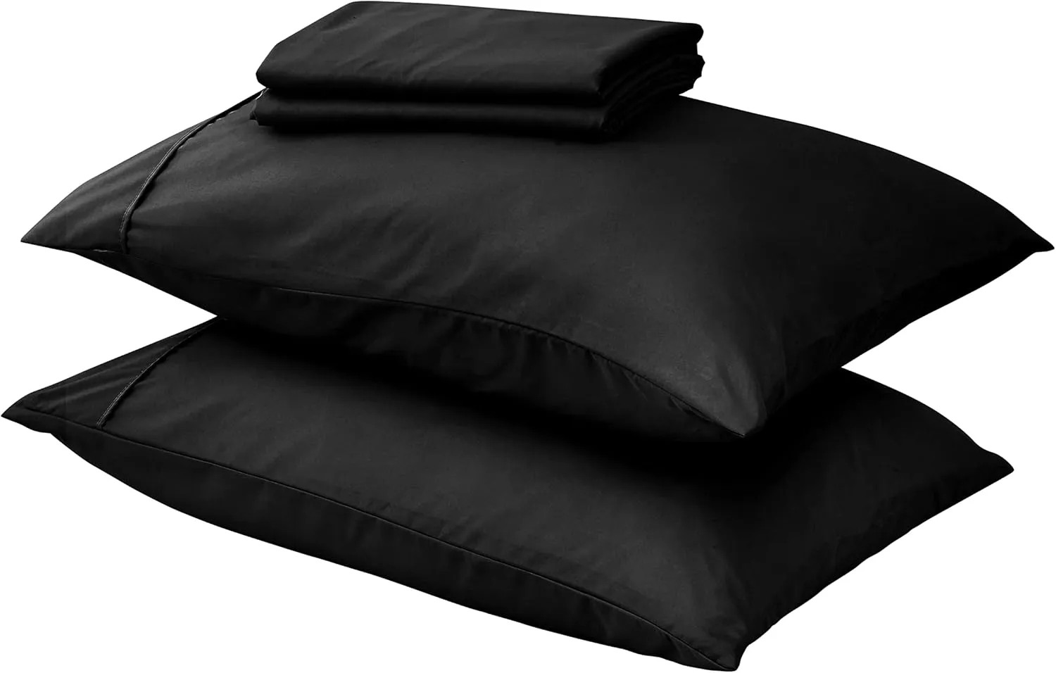 Great Bay Home 4-Piece Full Black Microfiber Sheet Set | Ultra-Soft, Brushed Bedding Sheets & Pillowcases - Wrinkle & Fade Resistant, All-Season Bed Sheets for Bed (Full, Black)