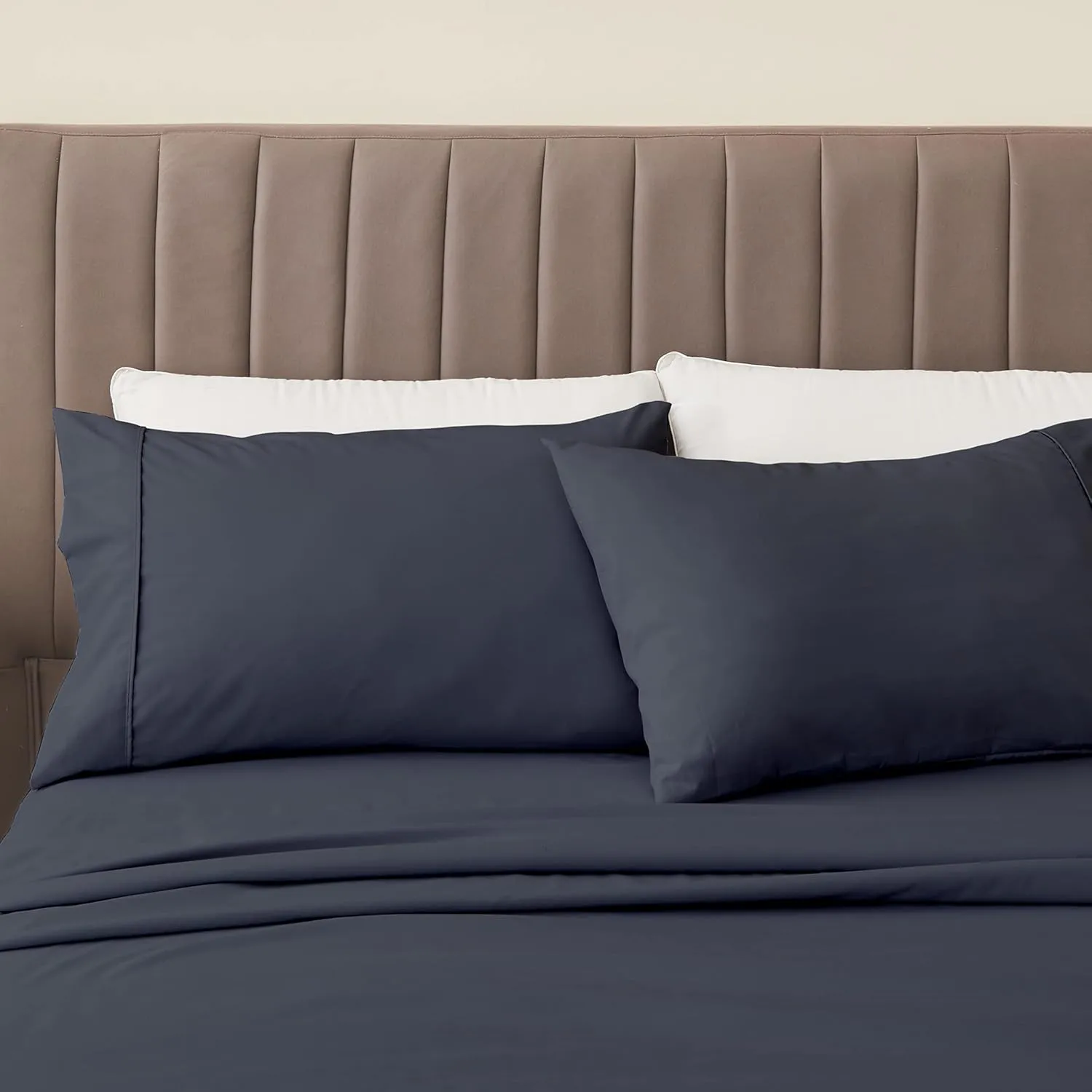 Great Bay Home 4-Piece Full Blue Microfiber Sheet Set | Ultra-Soft, Brushed Bedding Sheets & Pillowcases - Wrinkle & Fade Resistant, All-Season Bed Sheets for Bed (Full, Ocean)