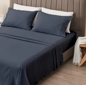 Great Bay Home 4-Piece Full Blue Microfiber Sheet Set | Ultra-Soft, Brushed Bedding Sheets & Pillowcases - Wrinkle & Fade Resistant, All-Season Bed Sheets for Bed (Full, Ocean)