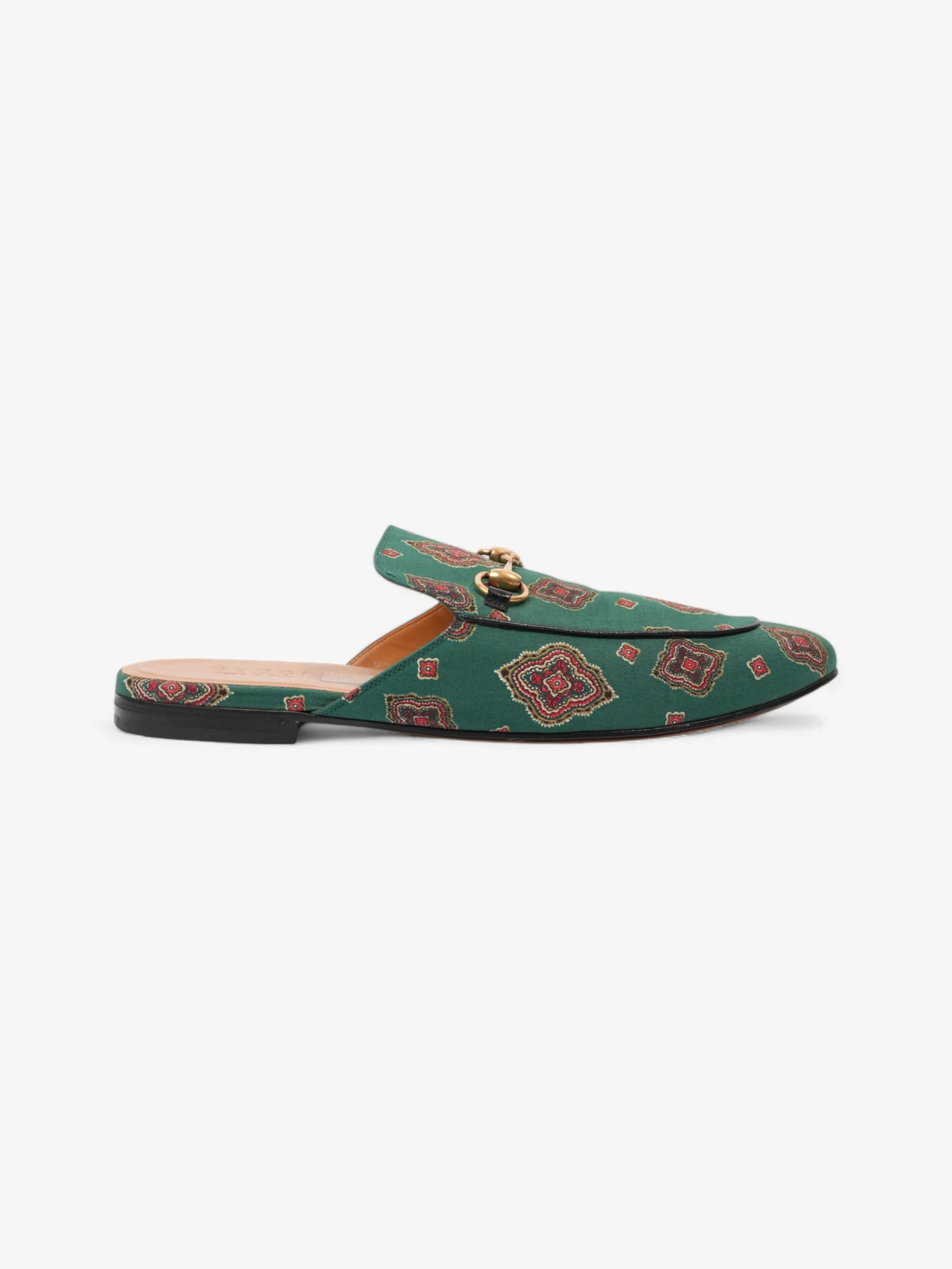 Gucci Princetown Loafer Green / Red Canvas EU 44 UK 10