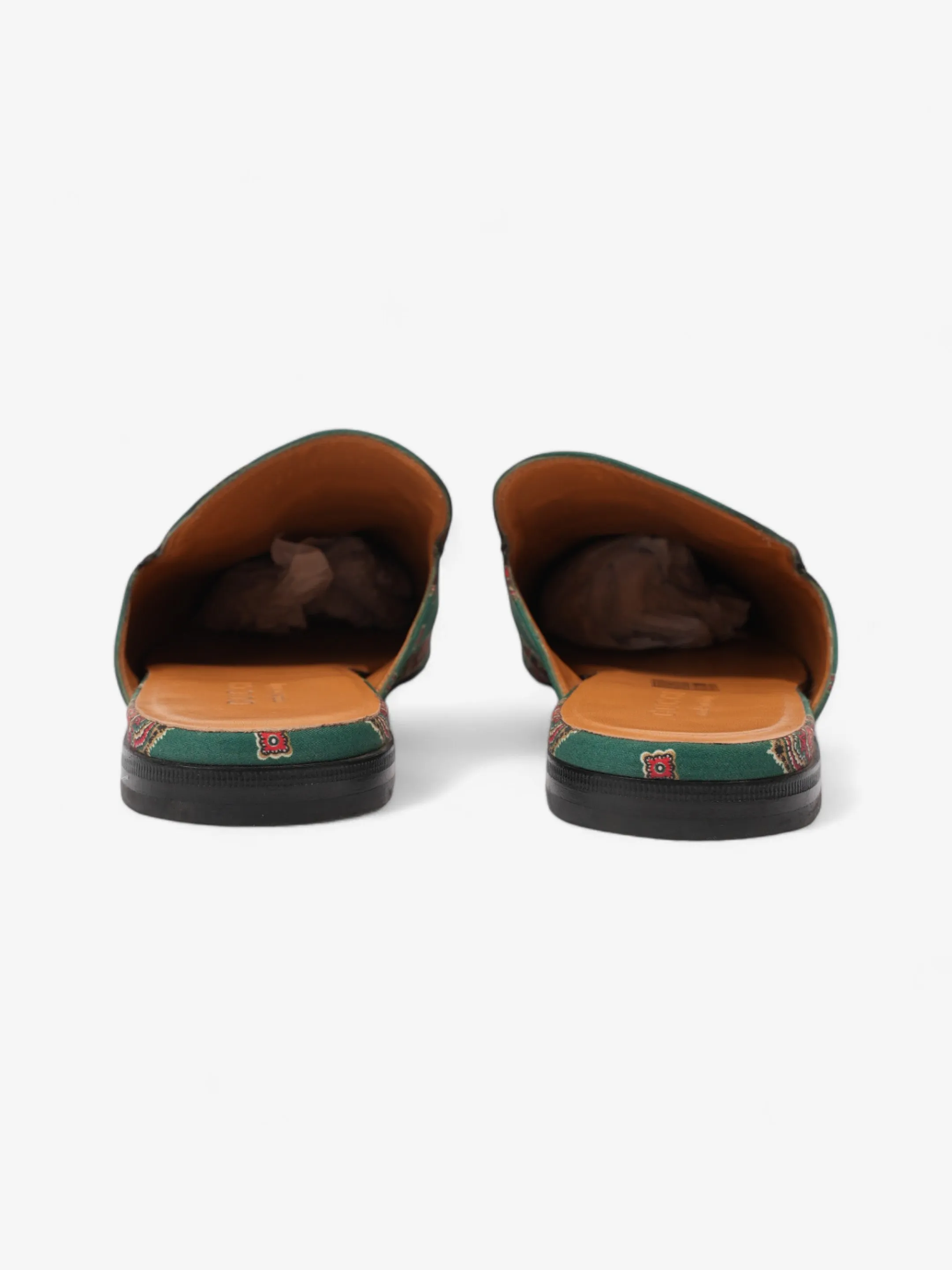 Gucci Princetown Loafer Green / Red Canvas EU 44 UK 10