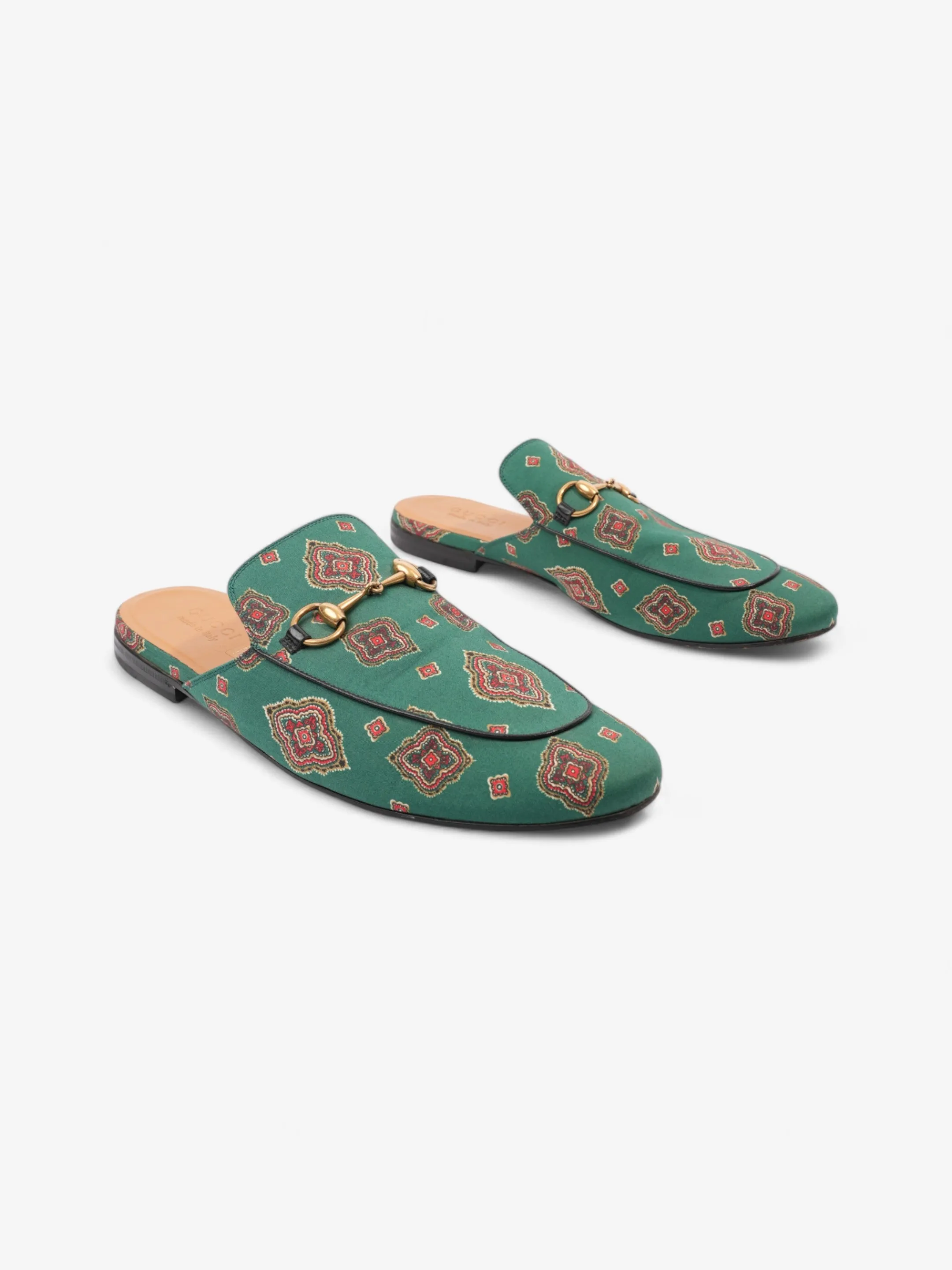 Gucci Princetown Loafer Green / Red Canvas EU 44 UK 10
