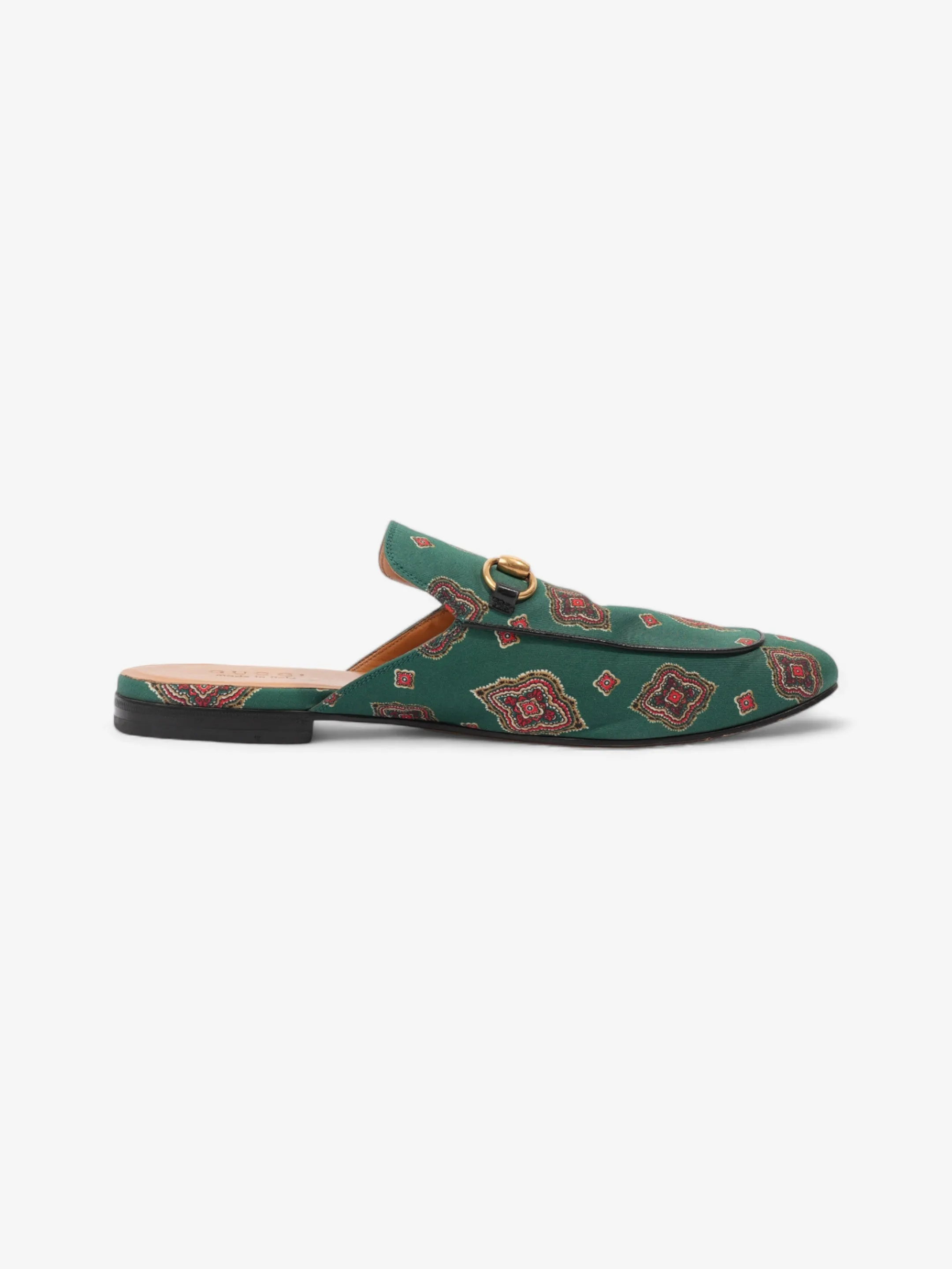 Gucci Princetown Loafer Green / Red Canvas EU 44 UK 10