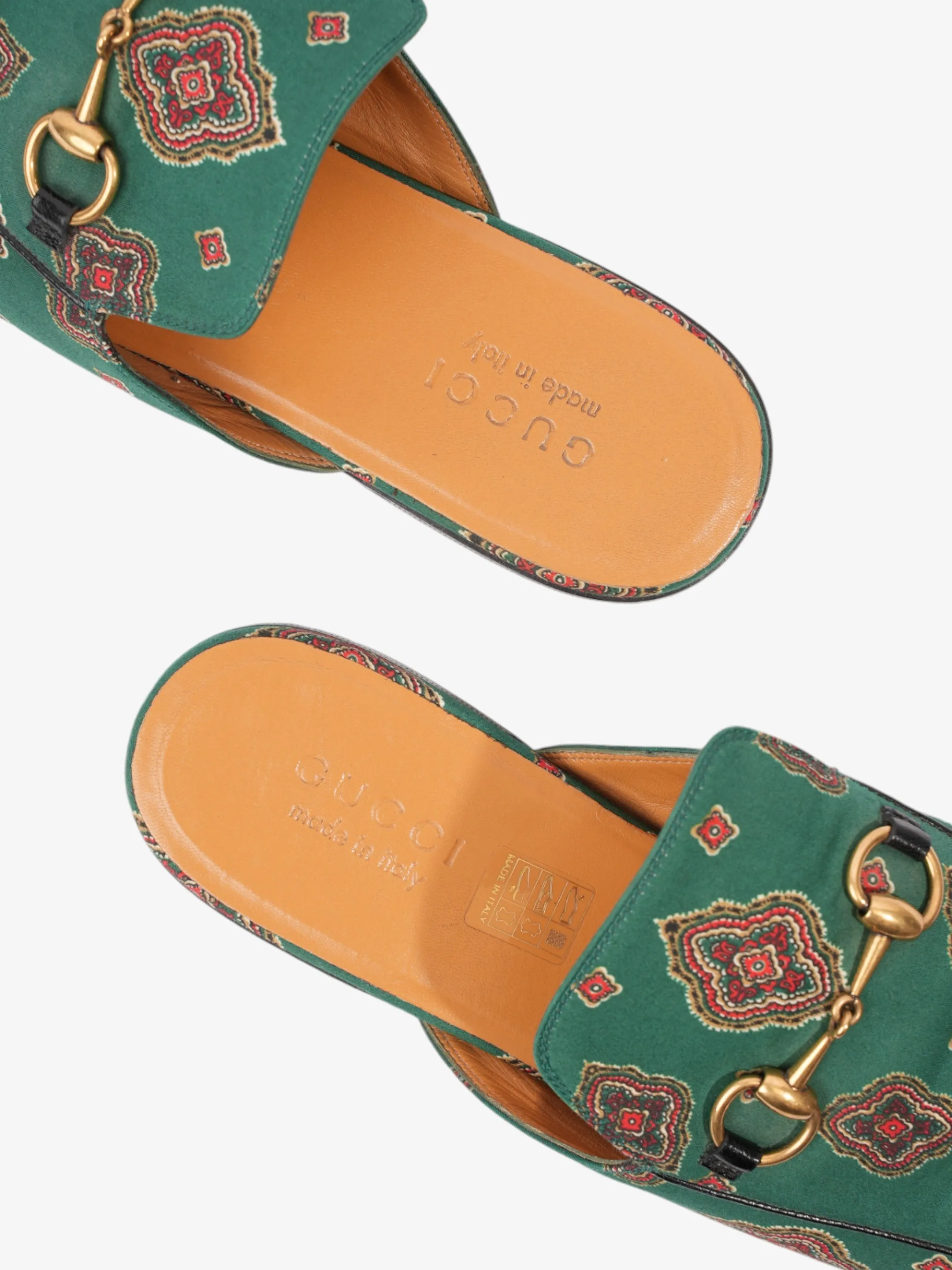 Gucci Princetown Loafer Green / Red Canvas EU 44 UK 10