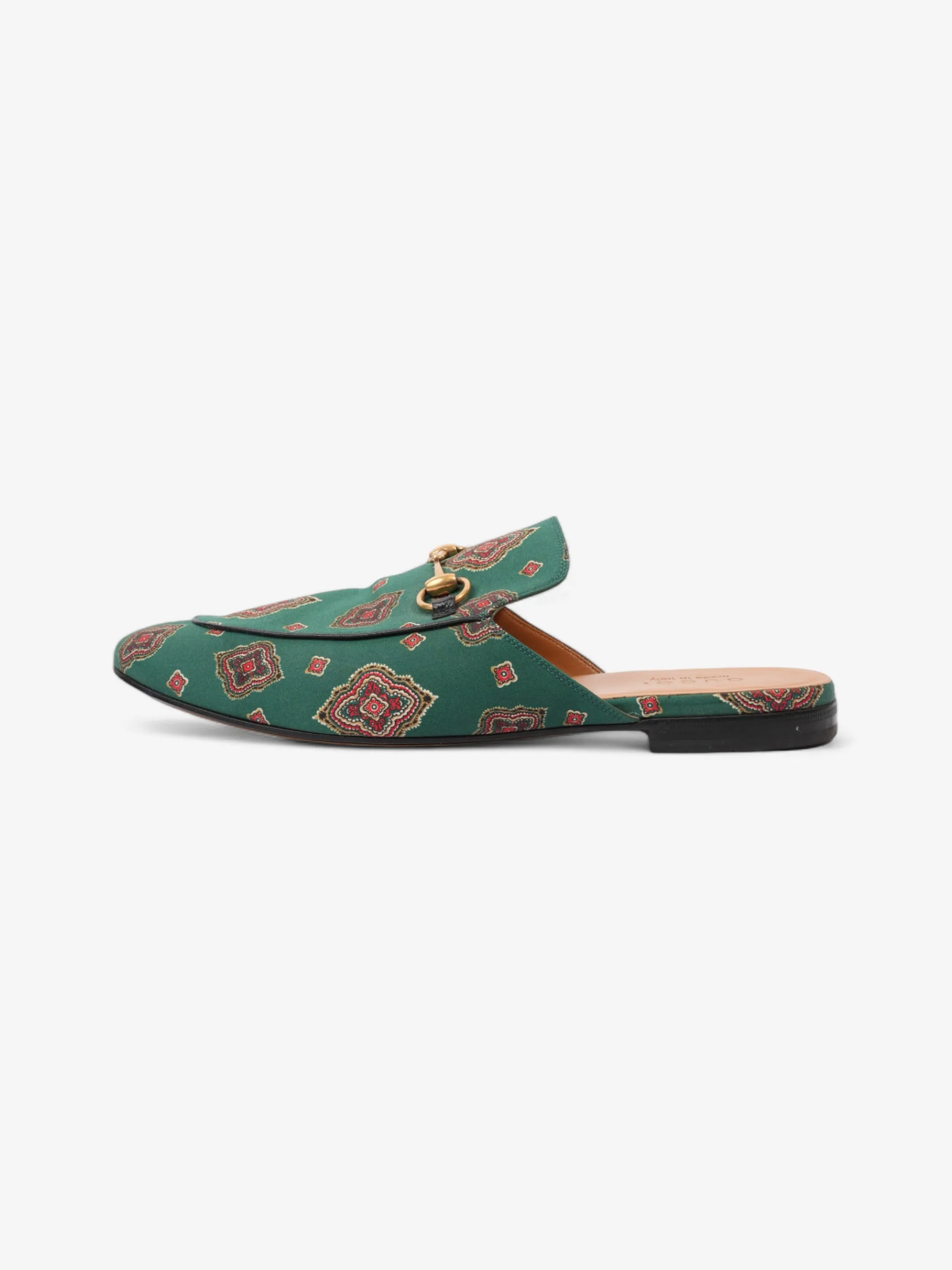 Gucci Princetown Loafer Green / Red Canvas EU 44 UK 10