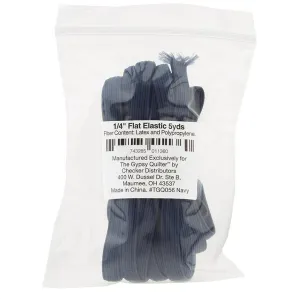 Gypsy Quilter Flat Navy Blue Elastic 1/4in x 5 Yards: Face Mask Supplies Wholesale