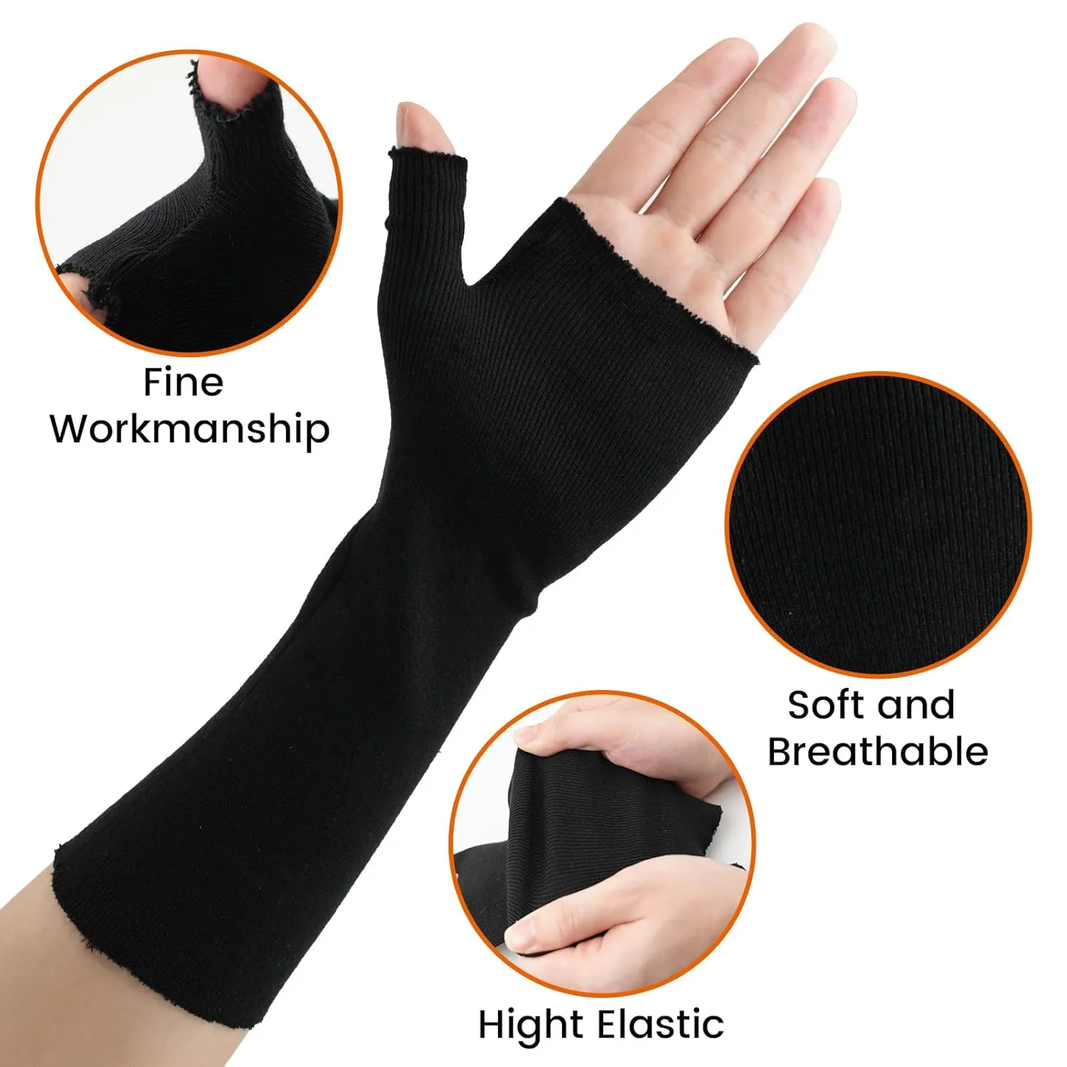 Hand Socks for Splint, Tubular Stockinette Tubing for Arm,Elastic Arm Cast Cover Cotton Sleeve for Under Cast Wrap,Wrist Brace Liner, Gauze Sleeve for Men and Women (Small,Firm Version)