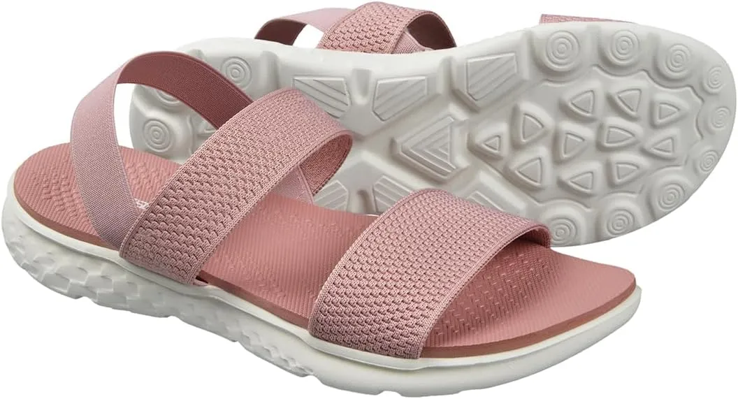 Harssidanzar Summer Elastic Ankle Strap Flat Sandals Slip on Sandals for Women KL224US