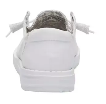Hey Dude Wendy Stretch Sparkling White Womens Casual Shoes 121410161