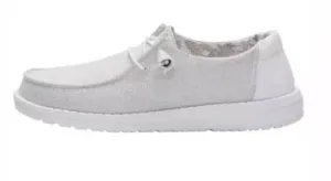 Hey Dude Wendy Stretch Sparkling White Womens Casual Shoes 121410161