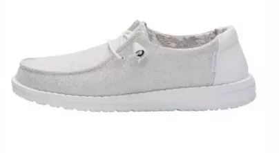 Hey Dude Wendy Stretch Sparkling White Womens Casual Shoes 121410161
