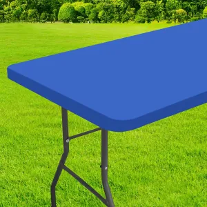 homing Rectangle Table Cloth Cover, Waterproof Polyester Elastic Fitted Tablecloth, Fits for 6 Foot Folding Tables, Washable Table Protector for Picnic, Camping, Outdoor (Blue, 30" x 72")