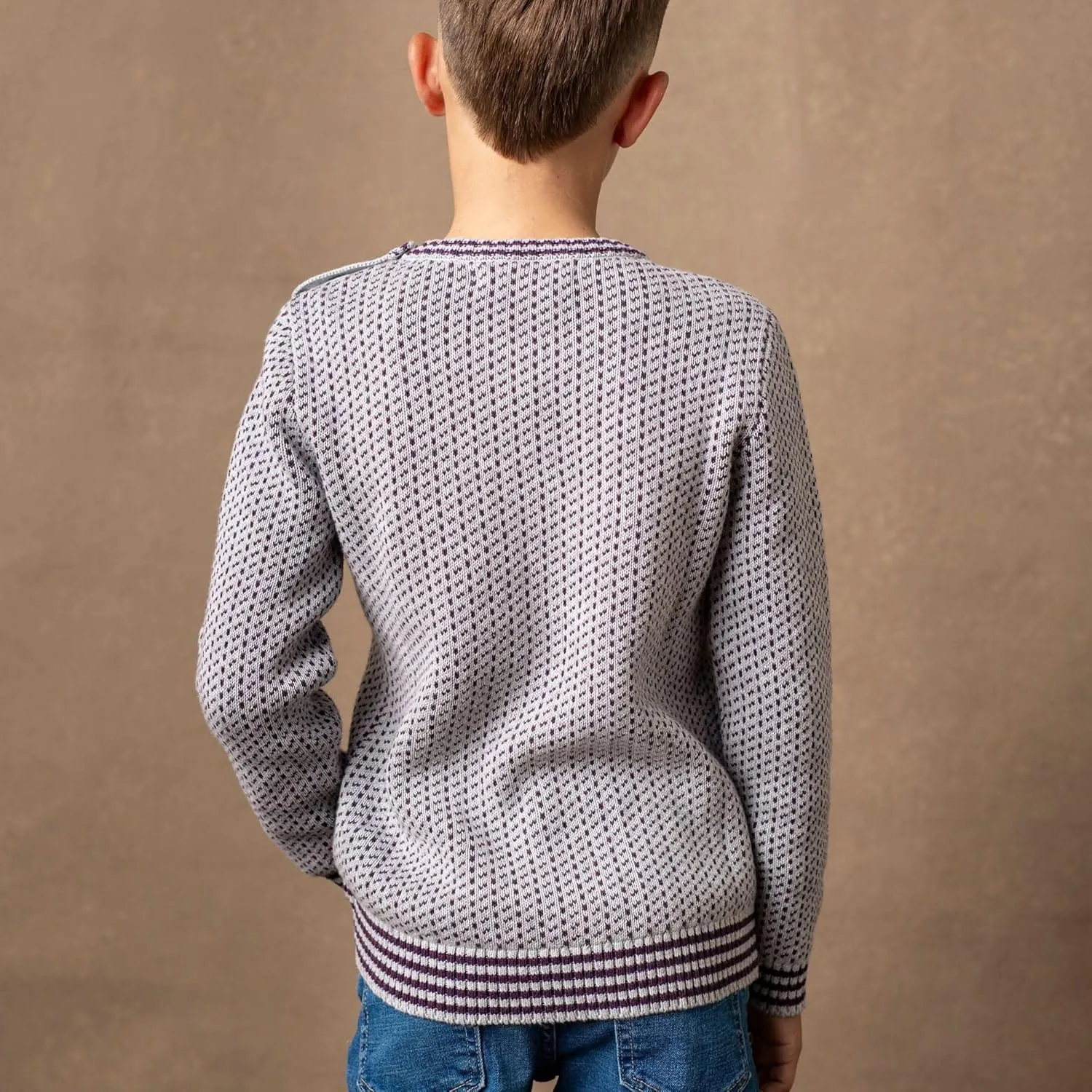 Hope & Henry Boys' Long Sleeve Crew Neck Pullover Sweater