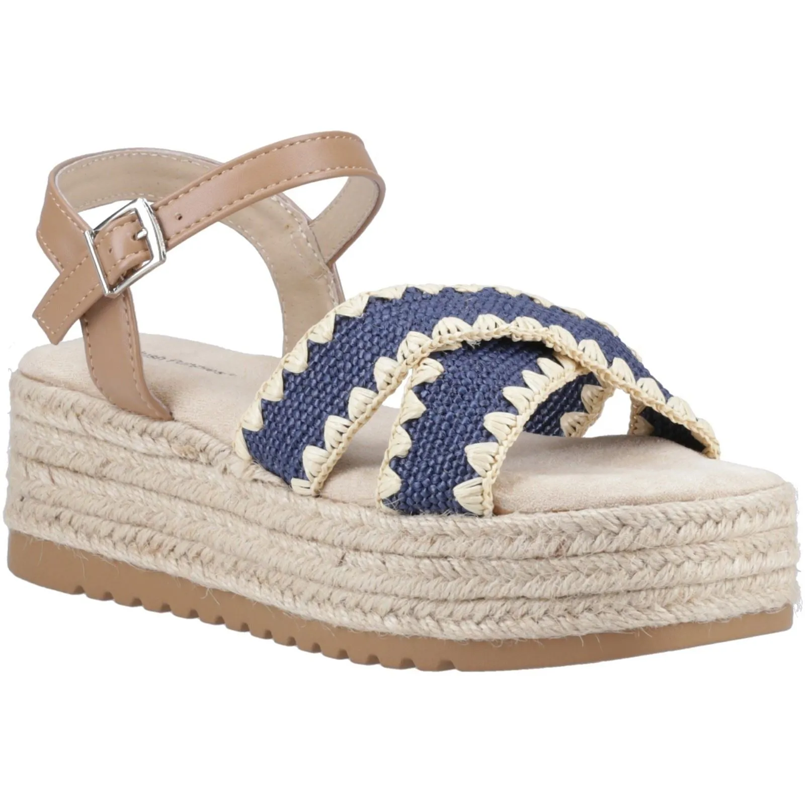 Hush Puppies Jemma Espadrille Polyurethane Women's Navy Sandals