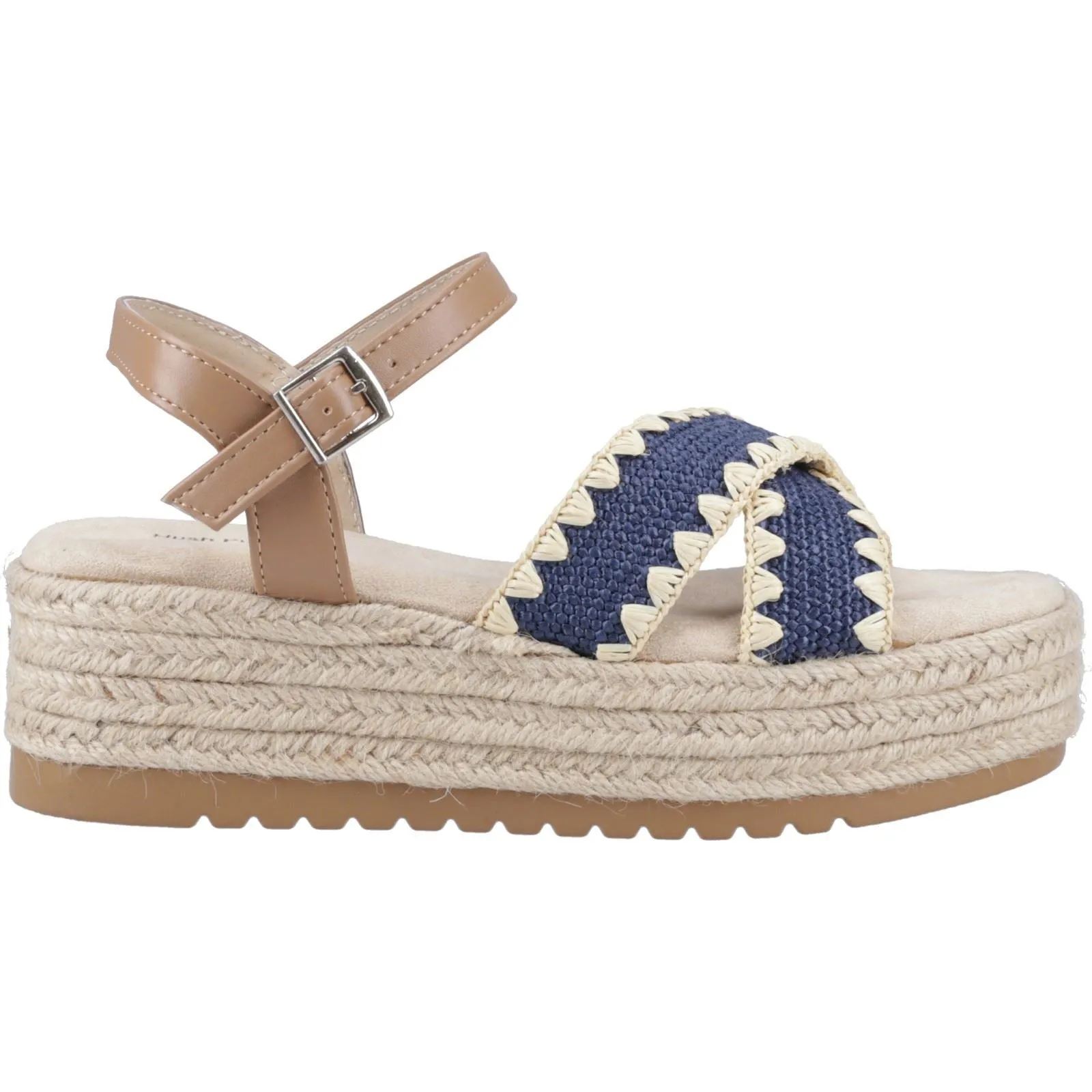 Hush Puppies Jemma Espadrille Polyurethane Women's Navy Sandals