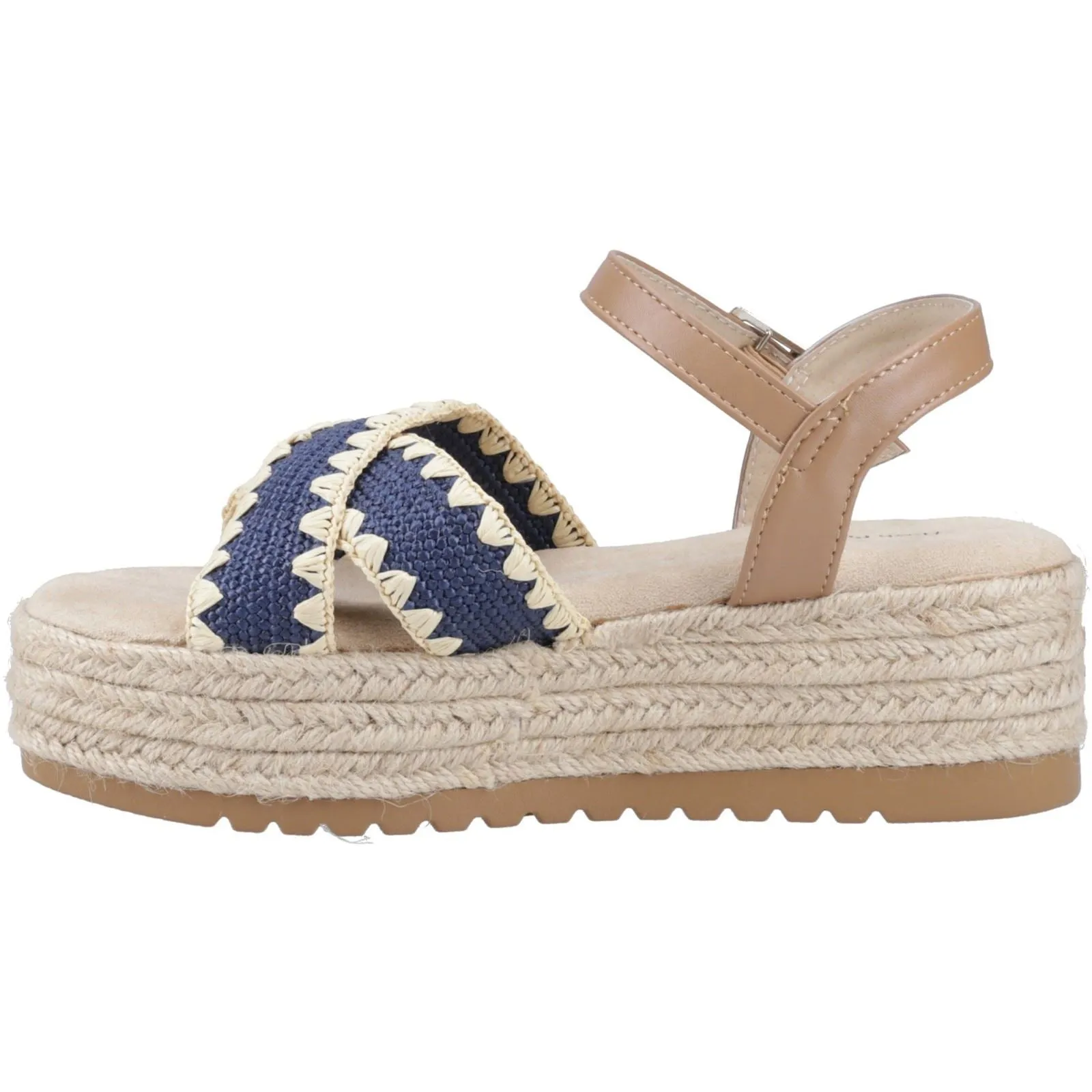 Hush Puppies Jemma Espadrille Polyurethane Women's Navy Sandals