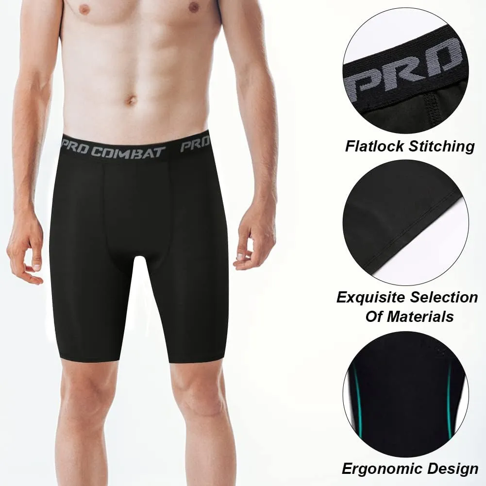 HYCOPROT Men’s Compression Shorts Spandex Sports Underwear Athletic Performance Baselayer Workout Running Active Tights