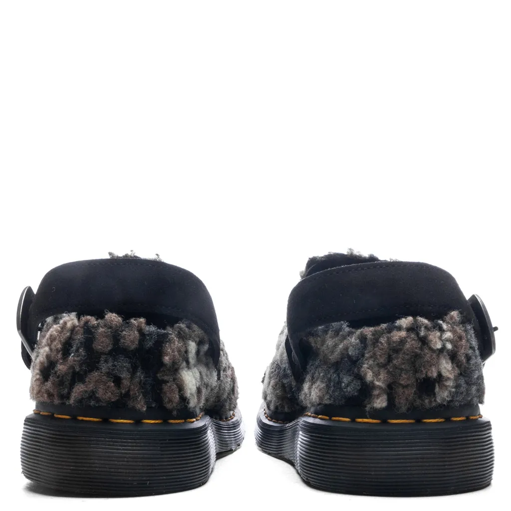 Isham Crochet Wool Suede Mules - Black