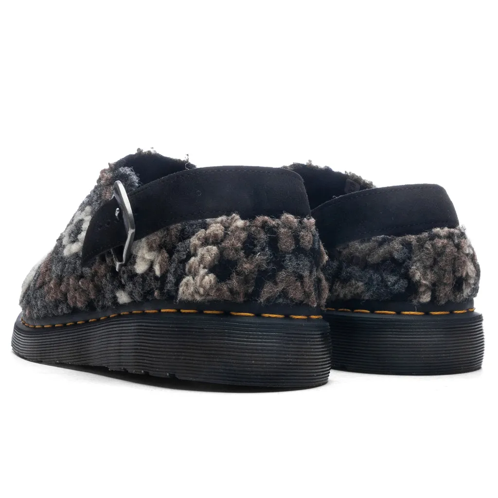Isham Crochet Wool Suede Mules - Black