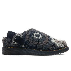 Isham Crochet Wool Suede Mules - Black