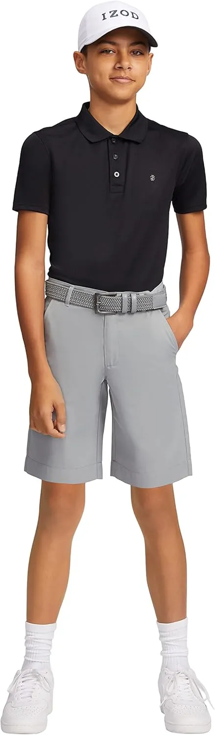 IZOD Boys' Performance Golf Swingflex Stretch Straight Fit Shorts
