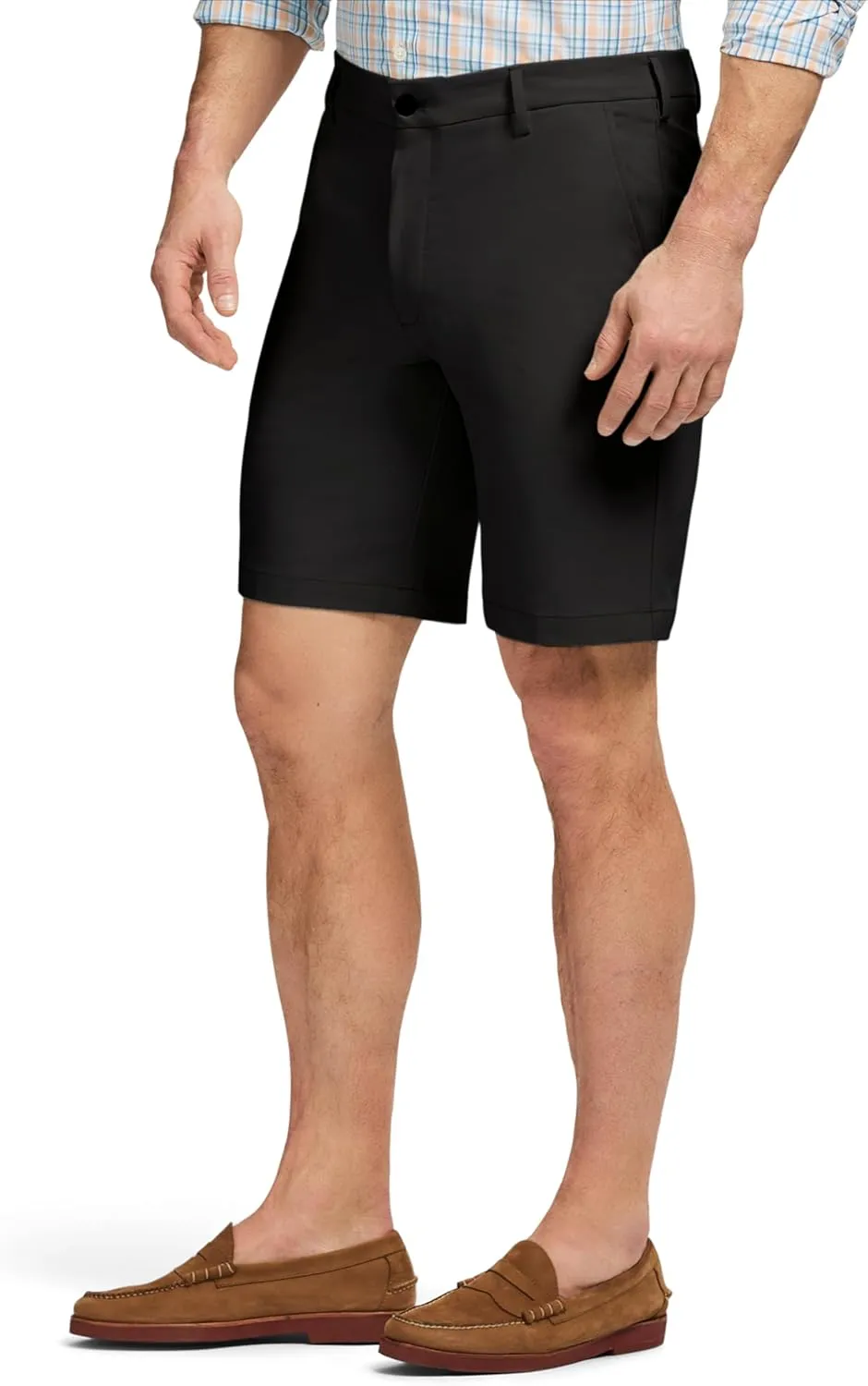 IZOD Men's Non-Iron Stretch Straight Fit Flat Front Traveler Short
