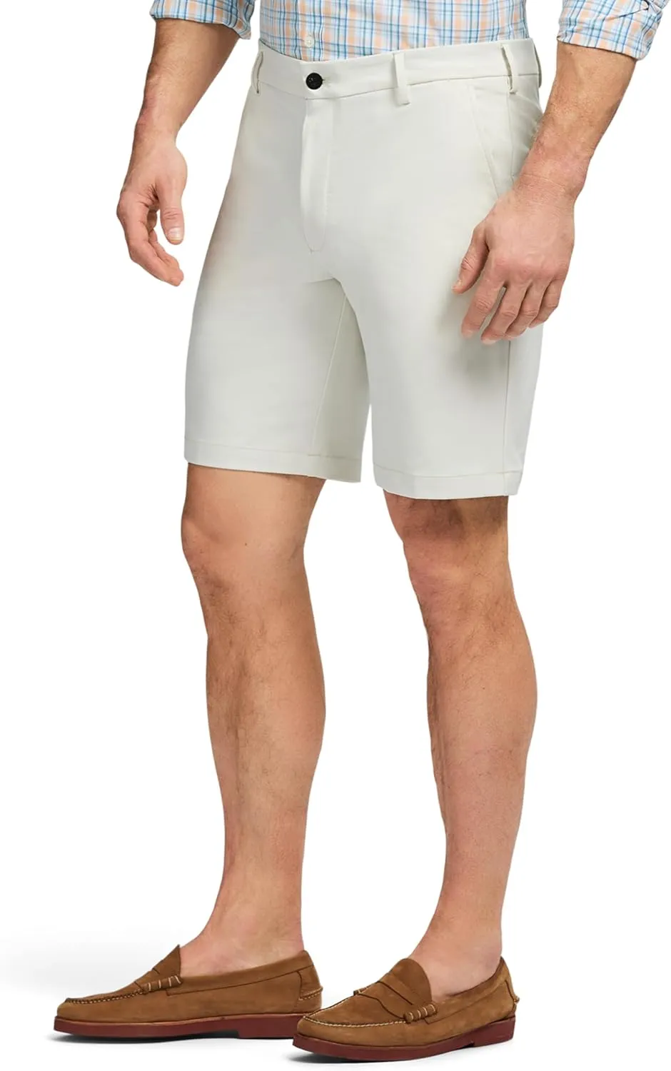IZOD Men's Non-Iron Stretch Straight Fit Flat Front Traveler Short