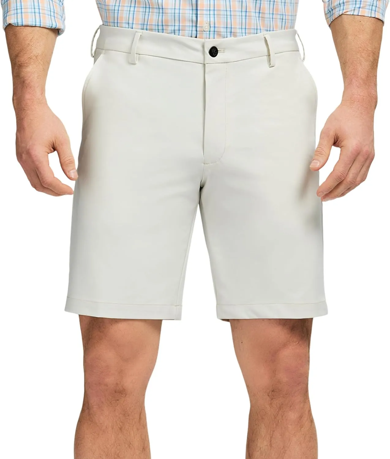 IZOD Men's Non-Iron Stretch Straight Fit Flat Front Traveler Short