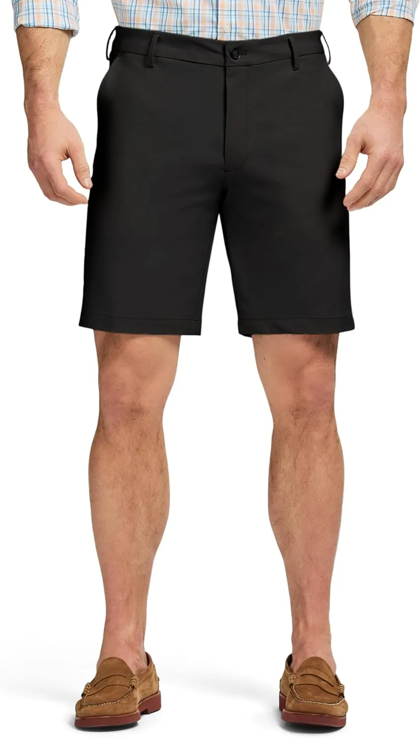 IZOD Men's Non-Iron Stretch Straight Fit Flat Front Traveler Short