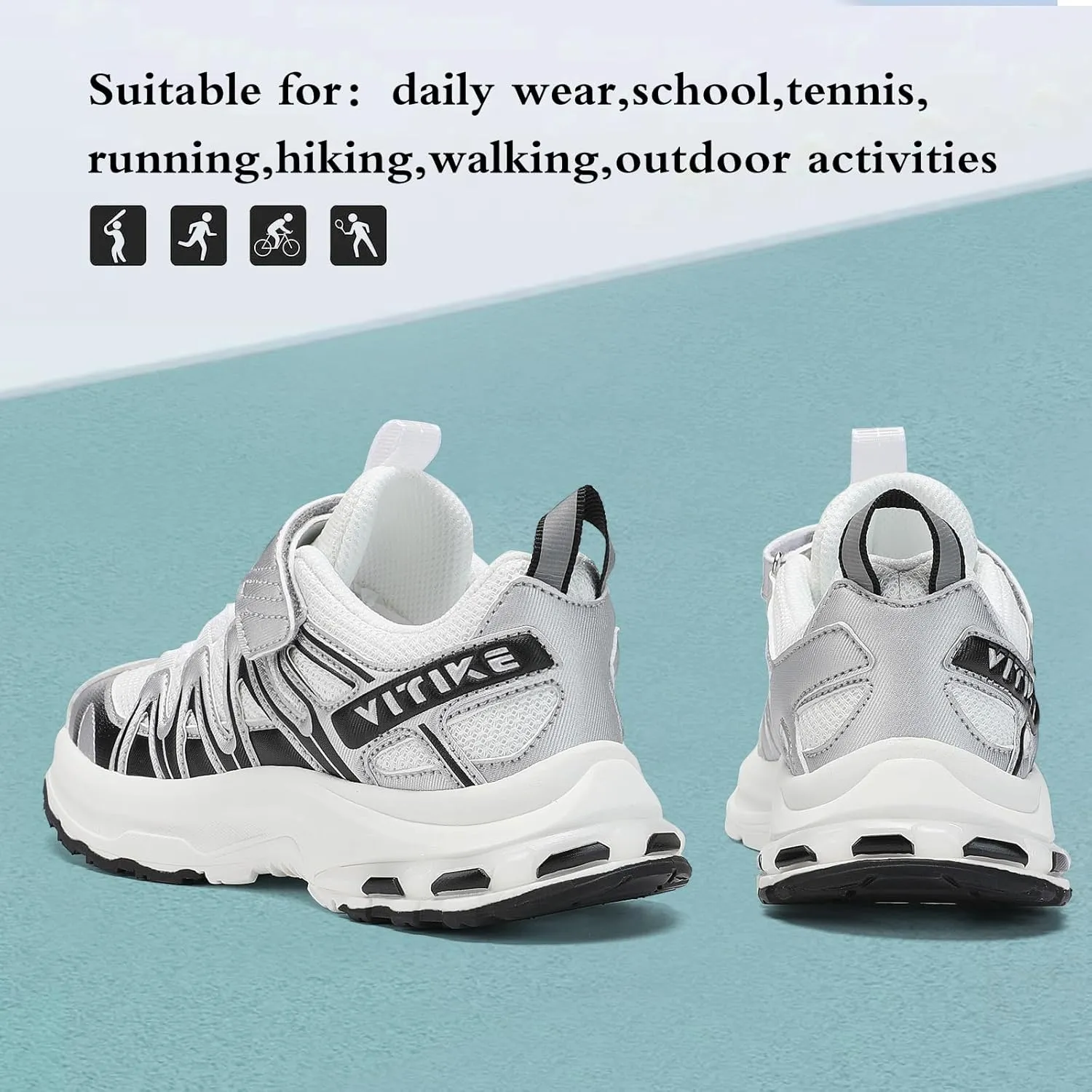 JMFCHI Kids Sneakers Boys Girls Tennis Running Shoes Outdoor Hiking Sneaker for Boys Athletic Breathable