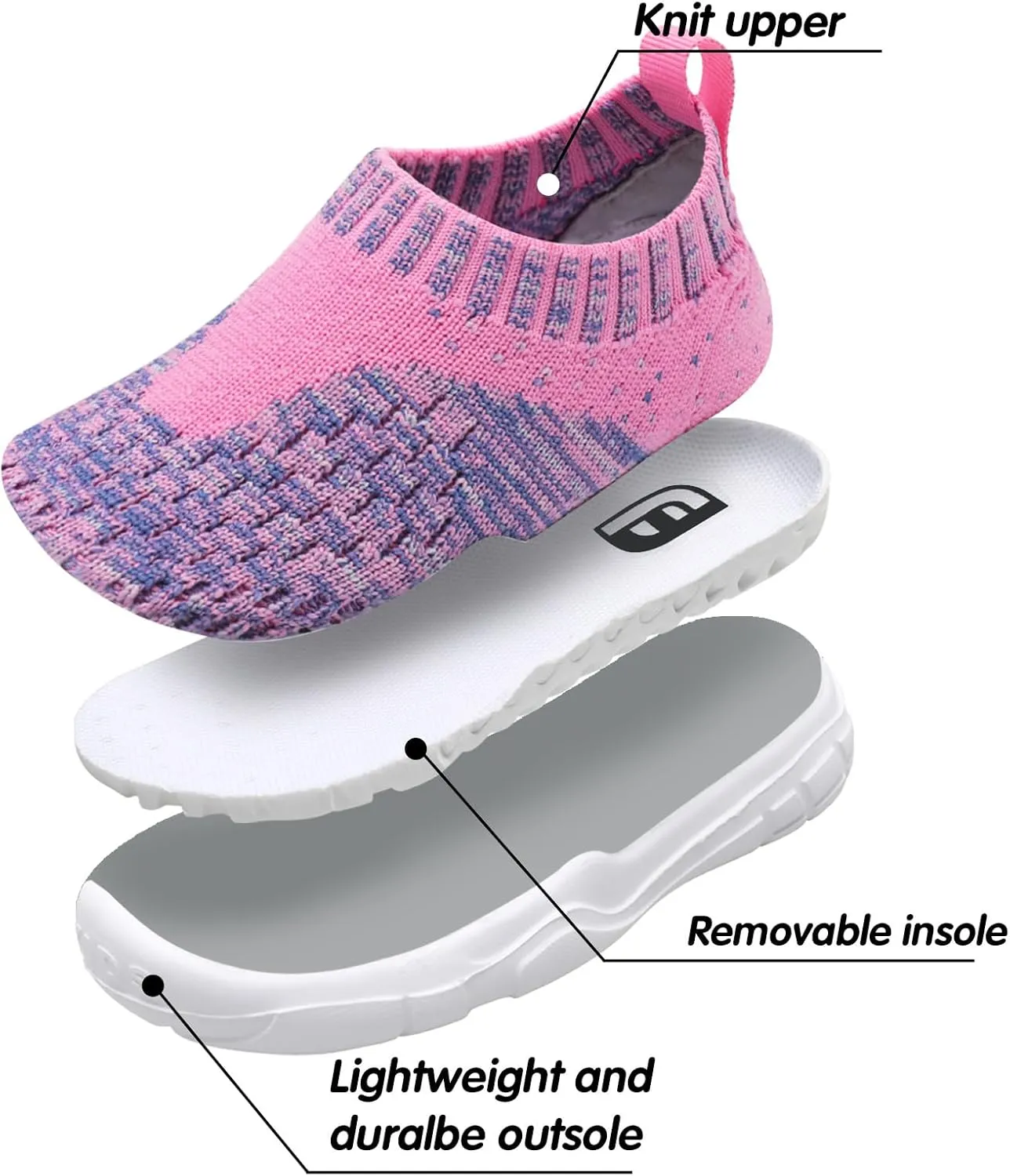 JOINFREE Toddler Boys Girls Sneaker Slip On Shoes Kids Lightweight Breathable Walking Shoes