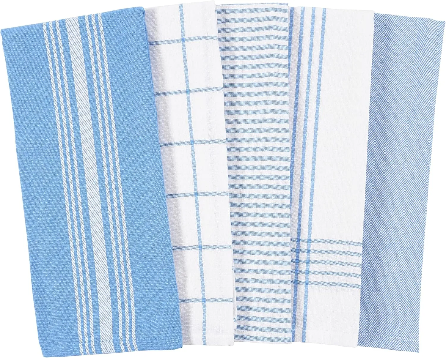 KAF Home Soho Kitchen Dish Towel Set of 10 | 18 x 28 Inch Tea Towels | Soft and Absorbent Mixed Set of Flat Towels (French Blue)