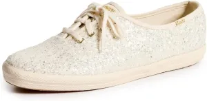 Keds Women's Champion Glitter Sneaker, Cream, 8.5