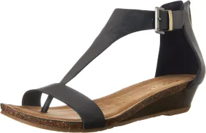 Kenneth Cole REACTION Women's Great Gal T-Strap Wedge Sandal, Navy, 11 M US