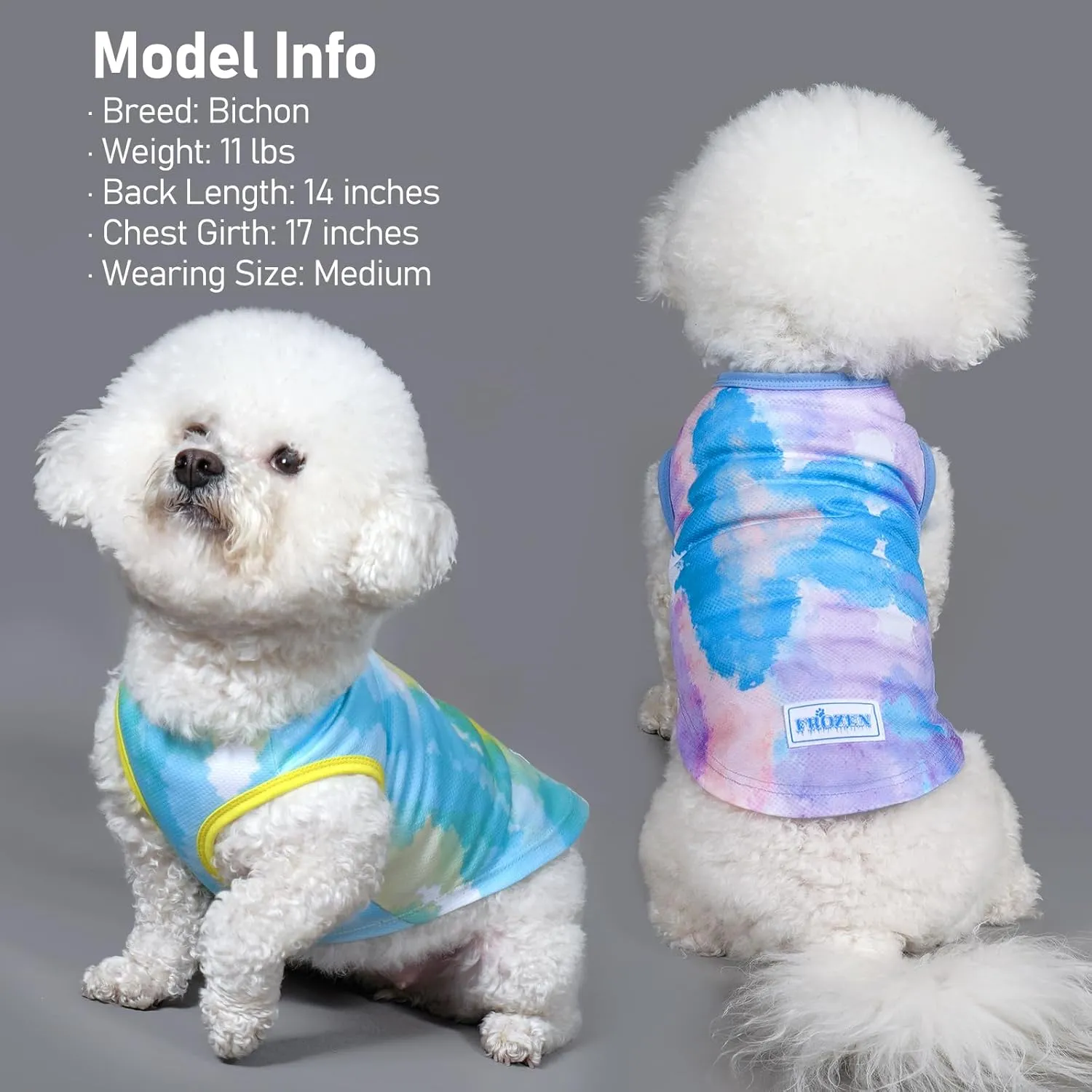 KYEESE 2 Pack Dog Cooling Shirts Quick Dry Instant Cooling Dog Vest for Small Dogs Breathable Sleeveless Vest Lightweight Soft Cooling Vest for Beach, Hiking, Walking on Summer