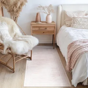 LAISE Boho Pink Runner Rug 2x8 ft – Non-Slip, Washable Area Rug for Hallway, Kitchen, or Outdoor Use